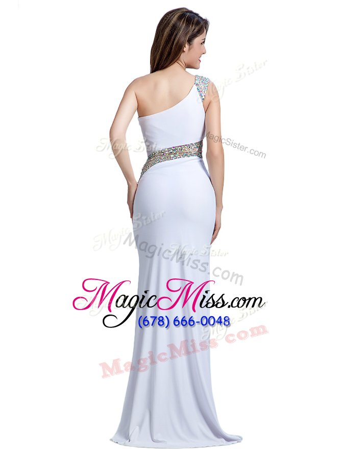 wholesale great grey prom gown prom and party and for with beading one shoulder sleeveless side zipper