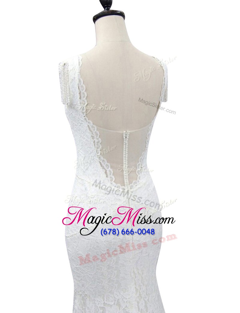 wholesale modest mermaid white cap sleeves with train lace zipper wedding gowns