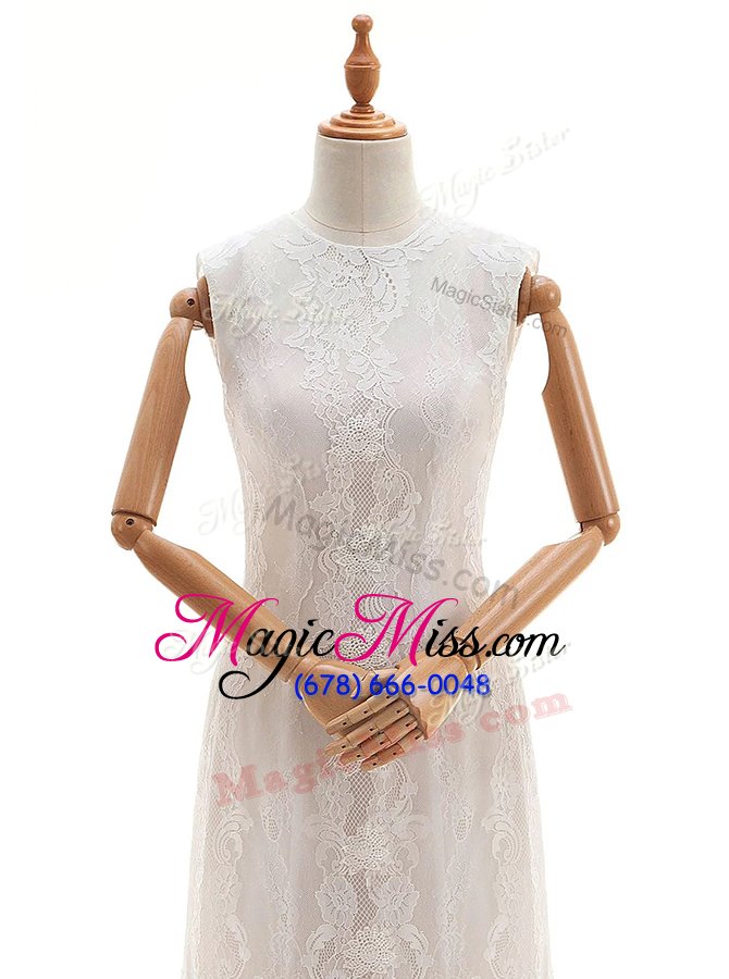 wholesale top selling sleeveless brush train clasp handle with train lace wedding gowns