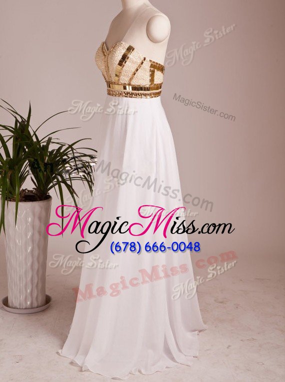 wholesale charming white zipper sweetheart beading homecoming dress chiffon sleeveless