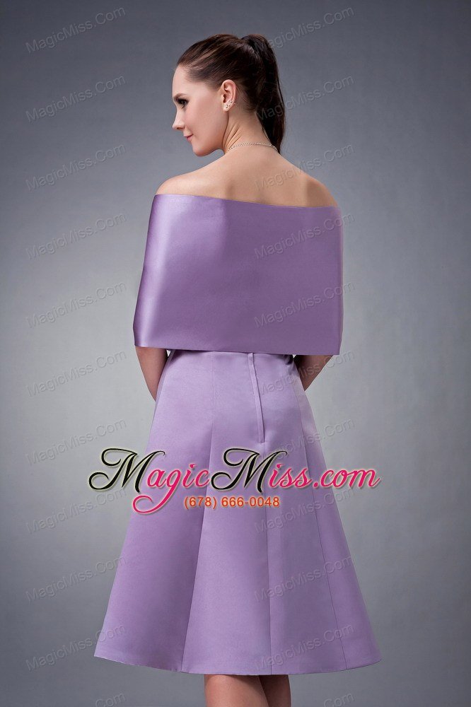 wholesale chic lavender a-line strapless bridesmaid dress tea-length satin