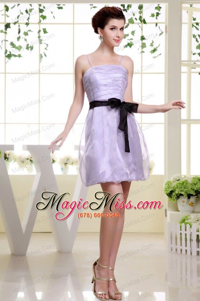 wholesale spaghetti straps and sash for short lilac prom dress