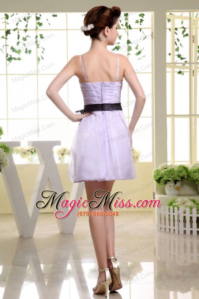 wholesale spaghetti straps and sash for short lilac prom dress