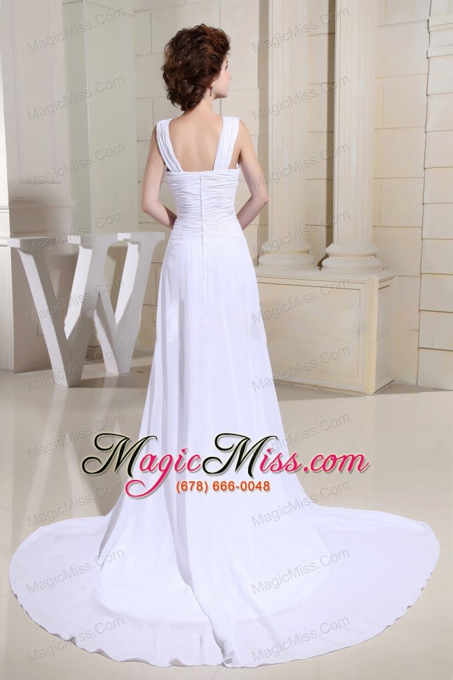 wholesale sexy with prom dress with ruched bodice and high slit