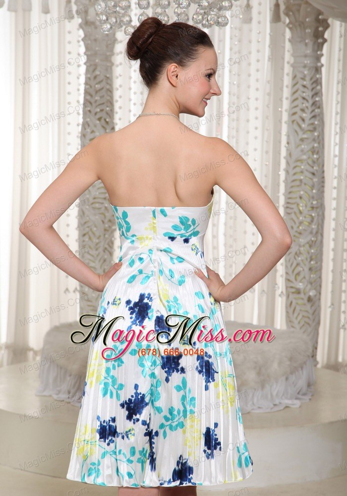 wholesale elegant prom dress with printing strapless neckline knee-length