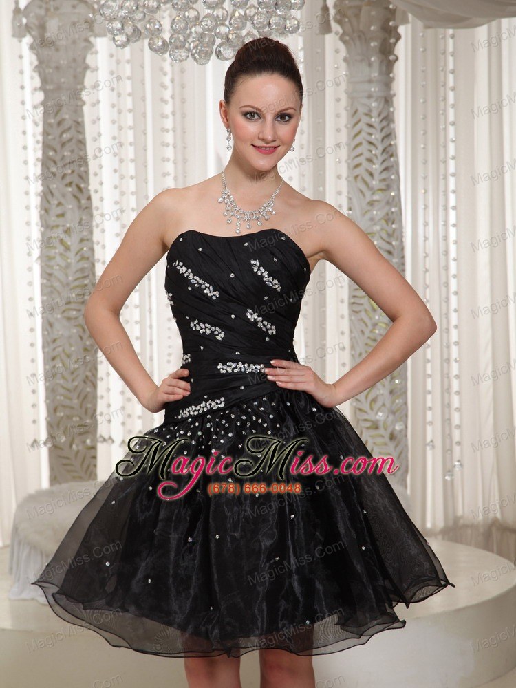 wholesale hand made beading a-line organza homecoming dress with knee-length