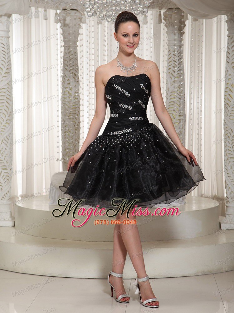 wholesale hand made beading a-line organza homecoming dress with knee-length