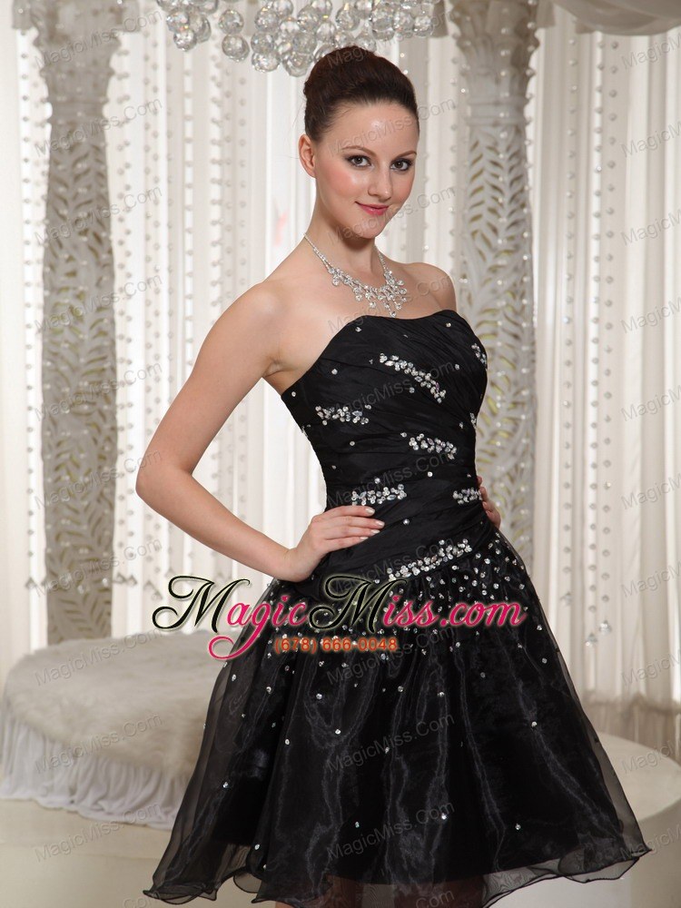 wholesale hand made beading a-line organza homecoming dress with knee-length