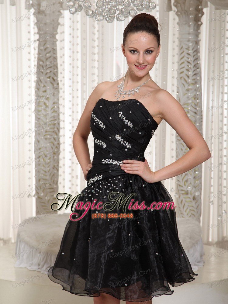 wholesale hand made beading a-line organza homecoming dress with knee-length