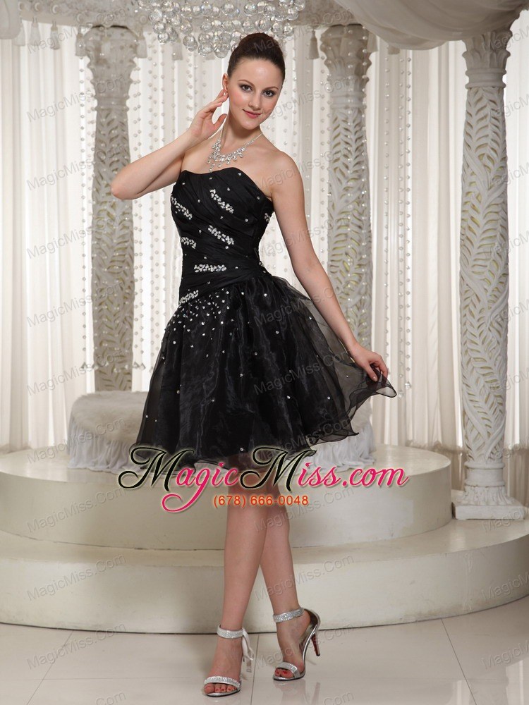 wholesale hand made beading a-line organza homecoming dress with knee-length