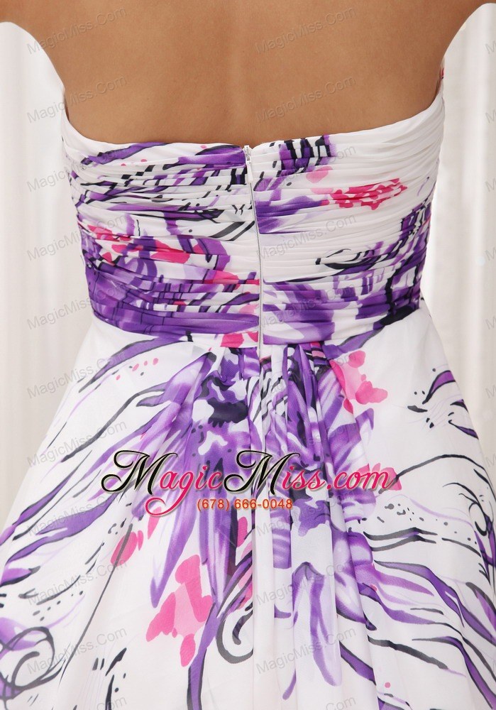 wholesale halter printing 2013 prom / homecoming dress for party ruched decorate bust mini-length colorful