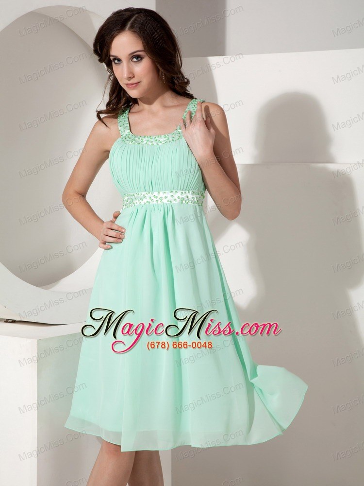 wholesale beautiful empire strap knee-length chiffon beading prom / party dress