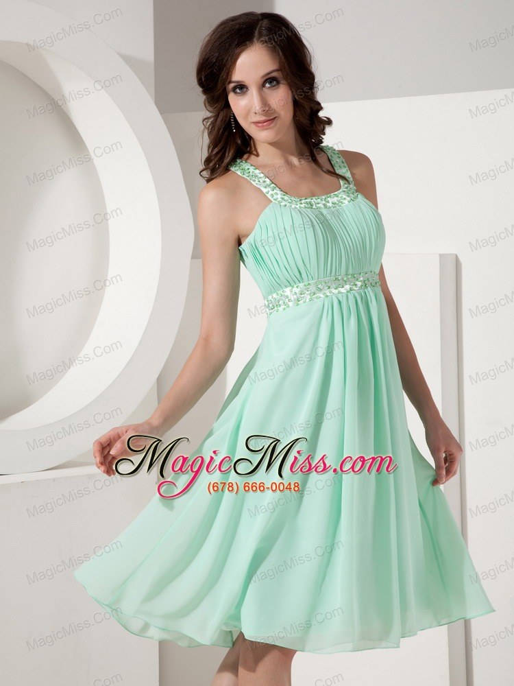 wholesale beautiful empire strap knee-length chiffon beading prom / party dress