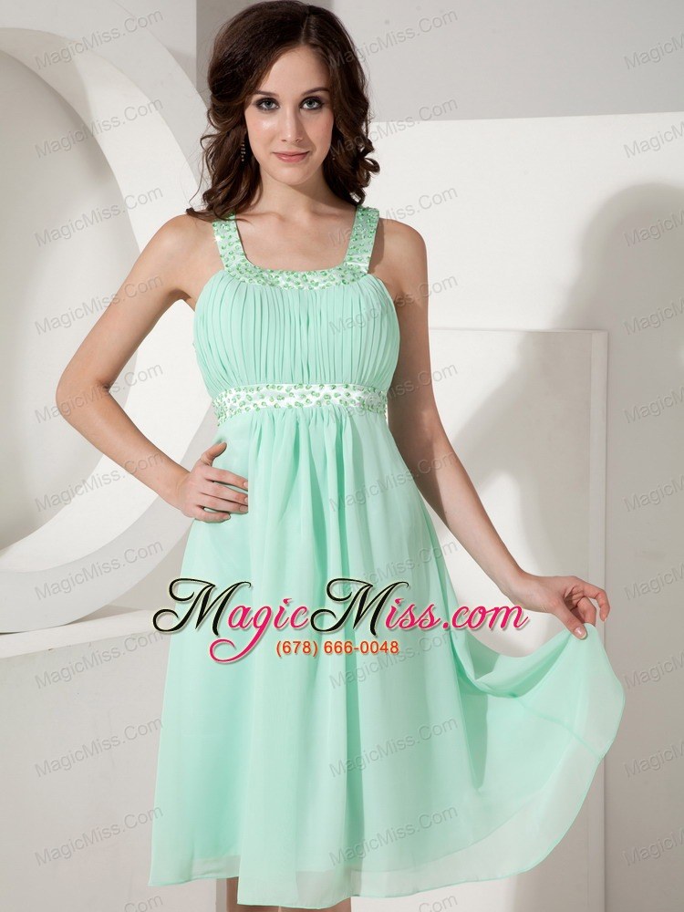 wholesale beautiful empire strap knee-length chiffon beading prom / party dress