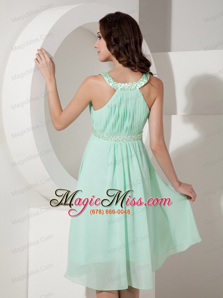 wholesale beautiful empire strap knee-length chiffon beading prom / party dress