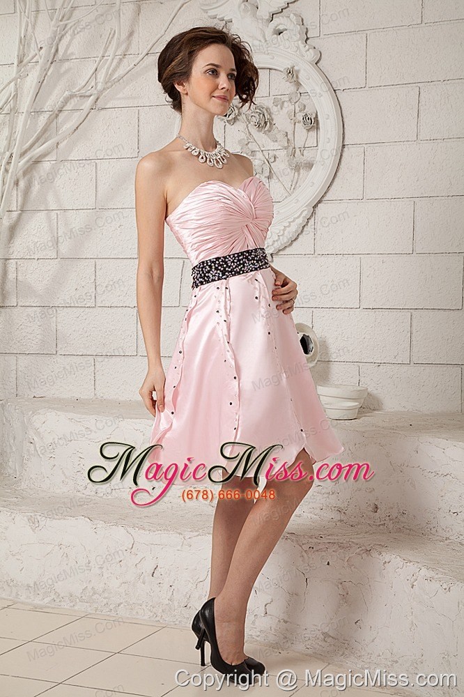 wholesale champagne a-line / pricess strapless mini-length taffeta beading prom / homecoming dress