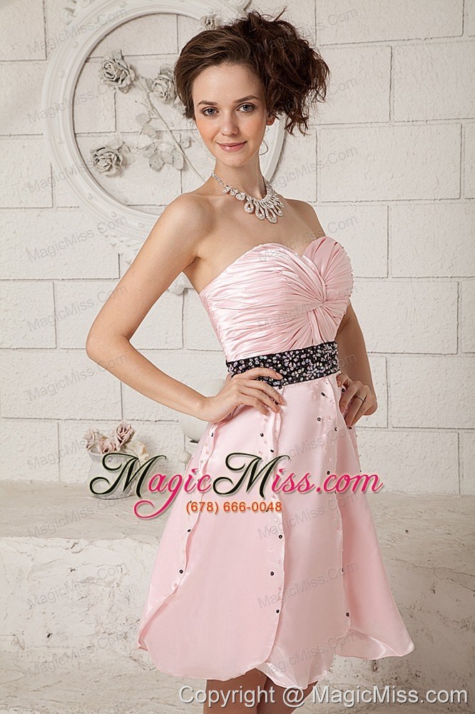 wholesale champagne a-line / pricess strapless mini-length taffeta beading prom / homecoming dress