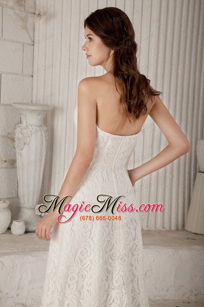 wholesale lovely column brush train lace wedding dress