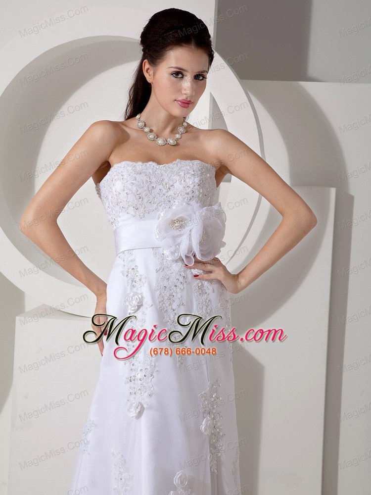 wholesale elegant mermaid strapless brush train lace sash wedding dress