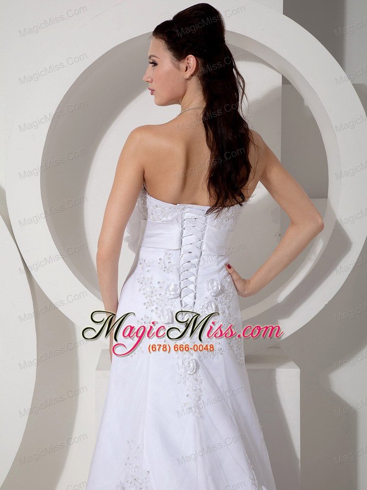 wholesale elegant mermaid strapless brush train lace sash wedding dress