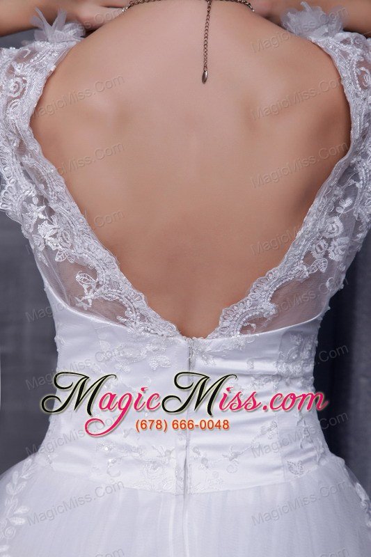 wholesale white a-line square court train tulle lace wedding dress