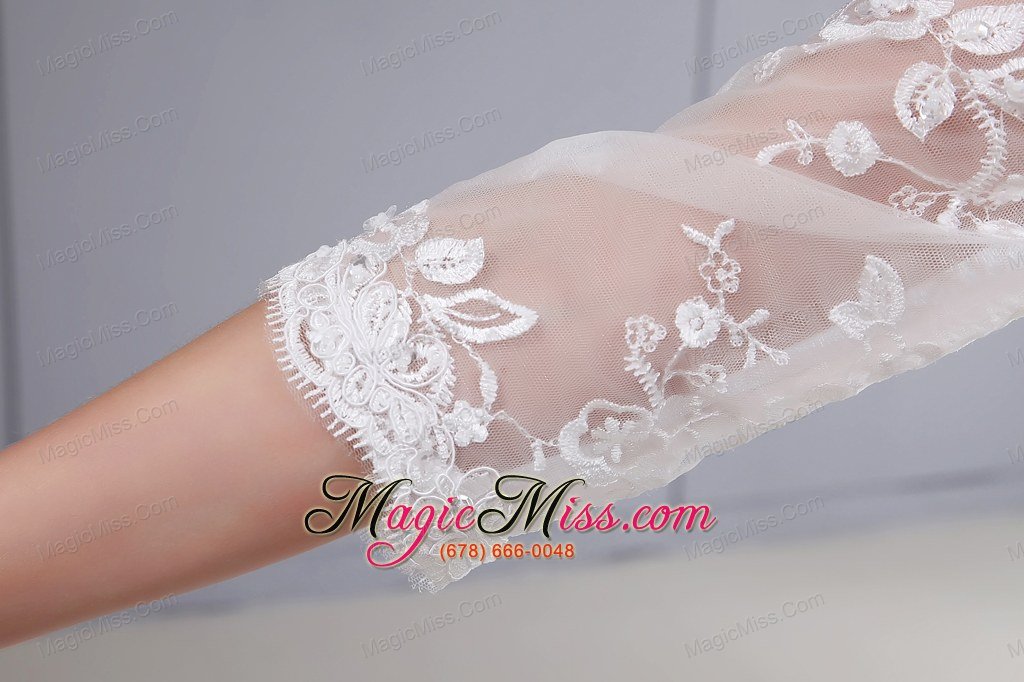 wholesale lace v-neck mermaid court train 3/4 sleeves wedding dress