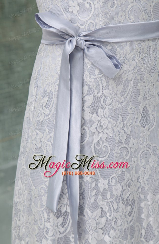 wholesale column v-neck sash lace long wedding dress