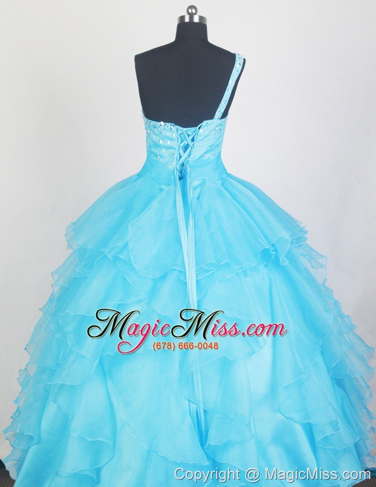 wholesale 2013 lovely aqua blue little gril pageant dress with ruffles and beading