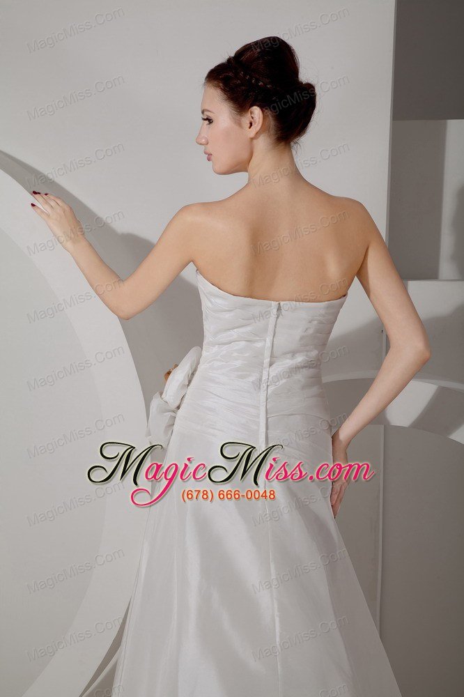 wholesale pretty a-line sweetheart court traintaffeta ruch wedding dress