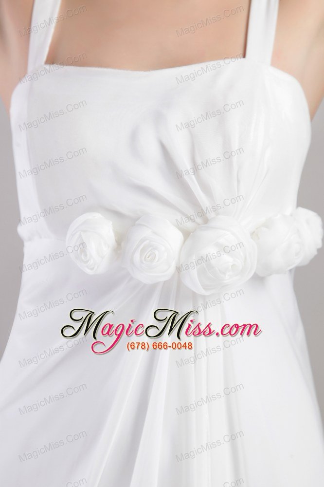 wholesale elegant empire straps watteau train chiffon handle flowers wedding dress