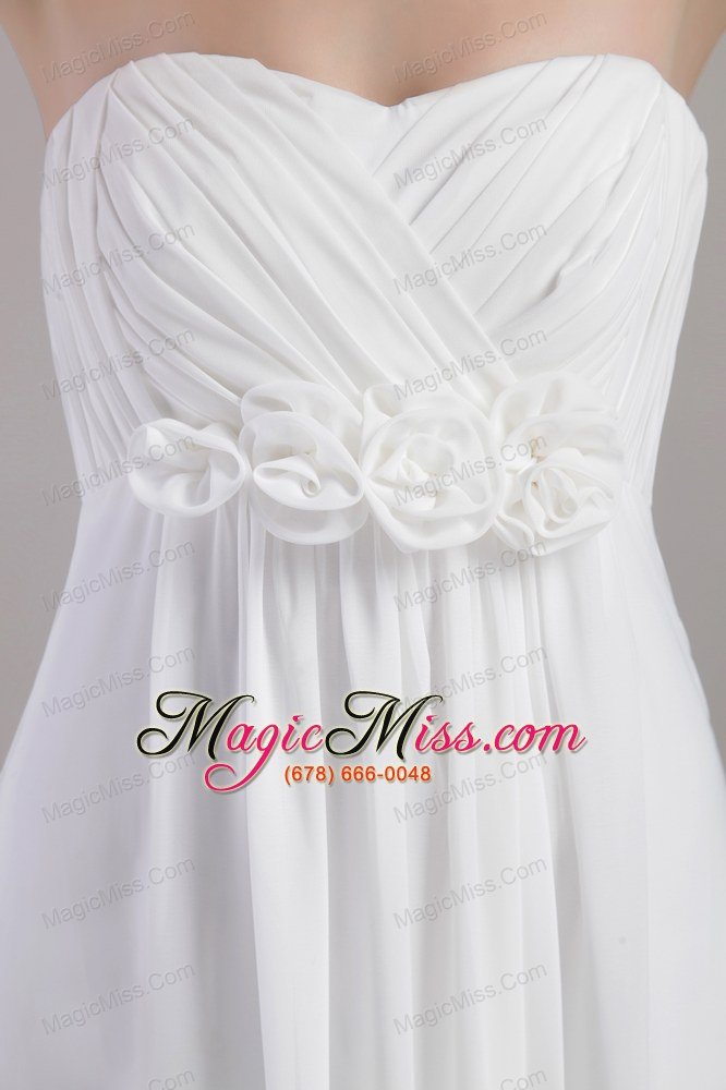 wholesale brand new empire sweetheart chapel train chiffon handle flowers wedding dress