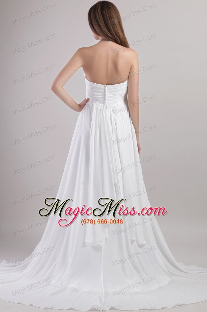 wholesale brand new empire sweetheart chapel train chiffon handle flowers wedding dress