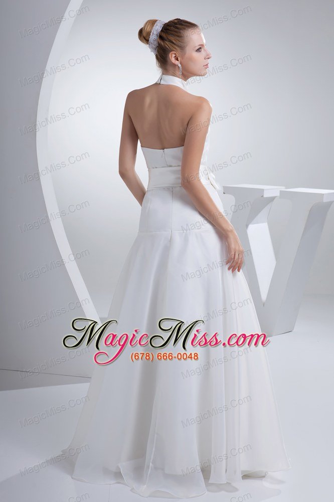 wholesale halter top sash a-line organza wedding dress