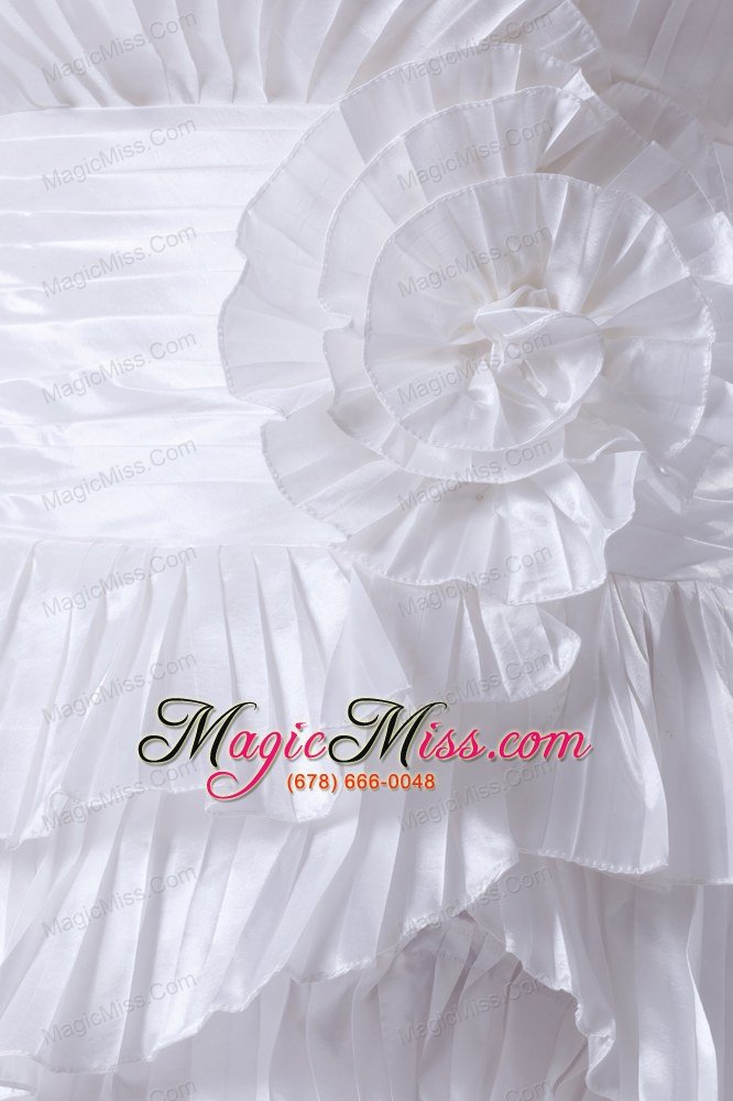 wholesale ruffles and pleat strapless column white long wedding dress