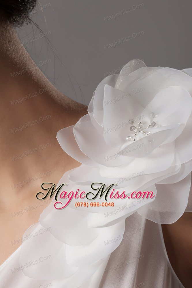 wholesale hand made flowers one shoulder long wedding dress