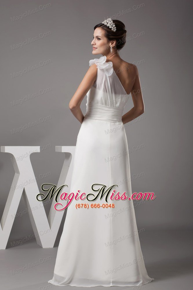 wholesale hand made flowers one shoulder long wedding dress