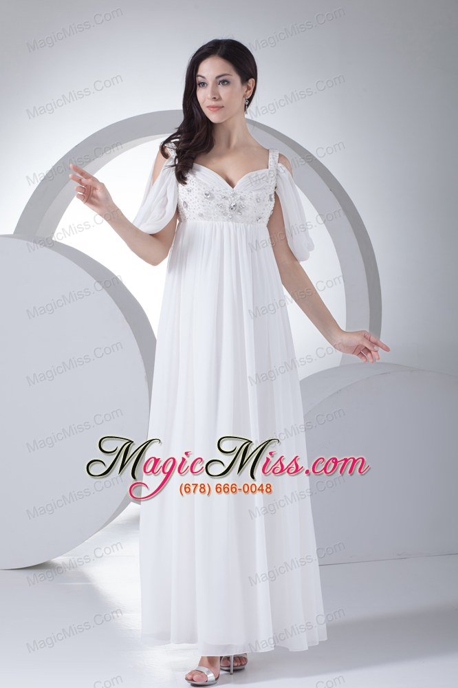 wholesale empire half sleeves straps beading wedding dress