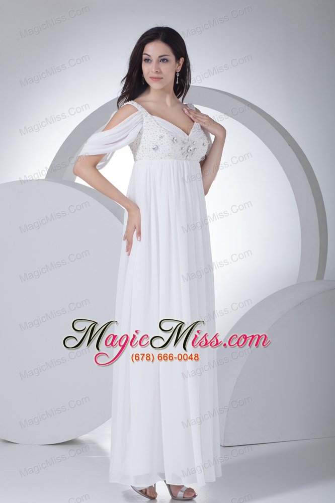 wholesale empire half sleeves straps beading wedding dress