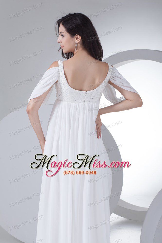 wholesale empire half sleeves straps beading wedding dress