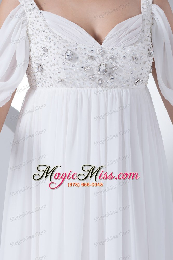 wholesale empire half sleeves straps beading wedding dress