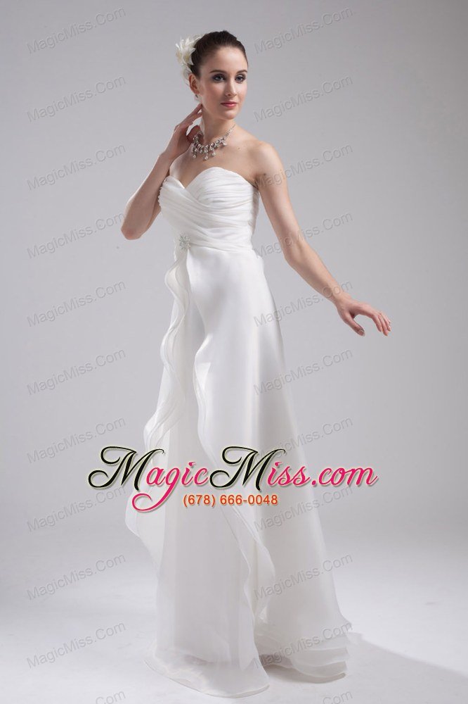 wholesale column sweetheart ruching organza wedding dress