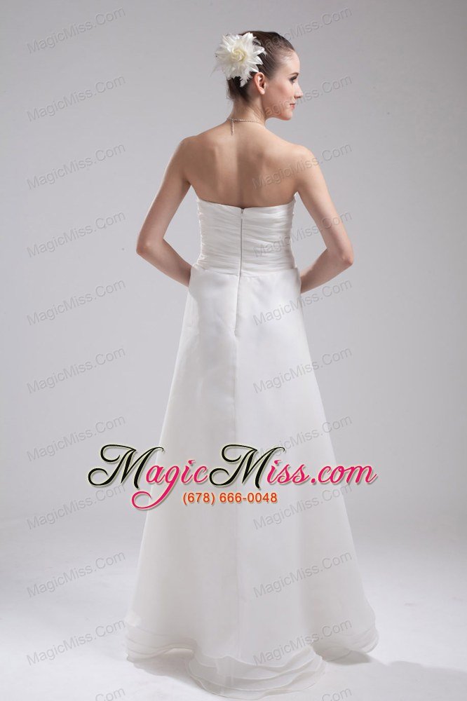 wholesale column sweetheart ruching organza wedding dress