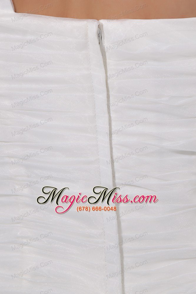 wholesale popular a-line one shoulder court train taffeta and organza ruch wedding dress