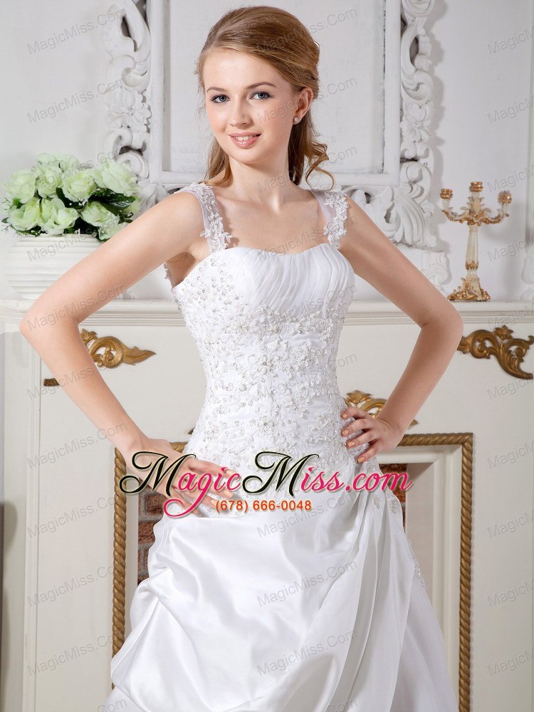 wholesale gorgeous a-line straps court train taffeta lace wedding dress