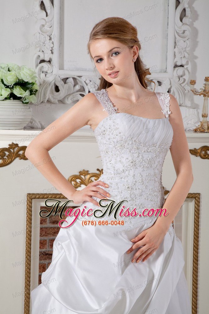 wholesale gorgeous a-line straps court train taffeta lace wedding dress