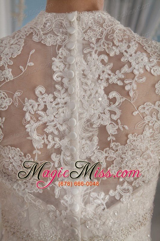 wholesale elegant mermaid / trumpet v-neck court lace beading and appliques wedding dress