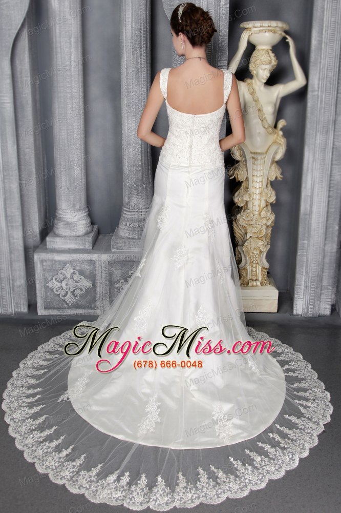 wholesale sexy mermaid/trumpet strap court train lace appliques wedding dress