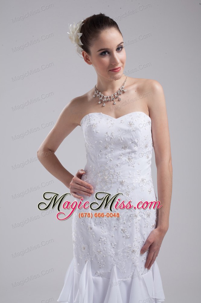 wholesale mermaid sweetheart embroidery ruffles wedding dress