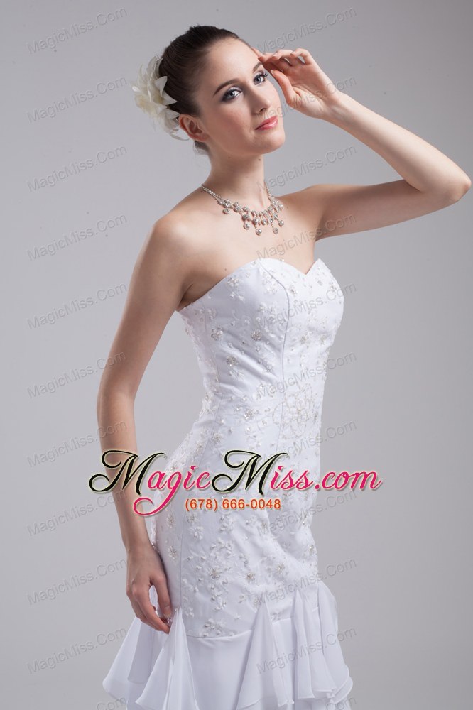 wholesale mermaid sweetheart embroidery ruffles wedding dress