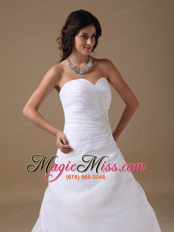 wholesale elegant a-line sweetheart court train taffeta and organza beading wedding dress